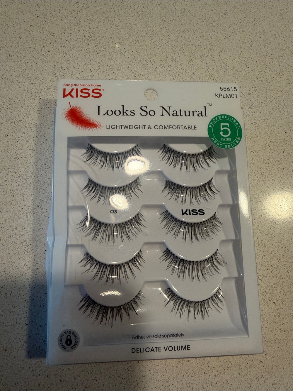 Kiss Black Natural-Style Tapered End False Lashes (5 Pairs)